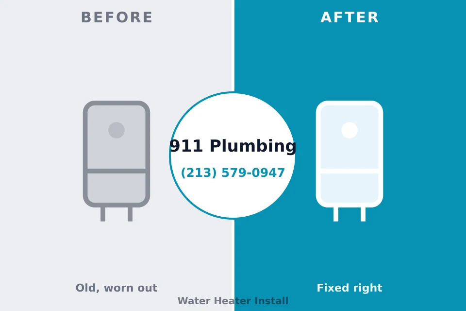 Before and after: plumbing repair Locust Valley, NY